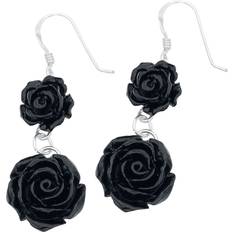 Etnox Gothic Örhänge Black Roses för Dam