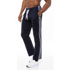 Man - Striped Trousers & Shorts Enzo Mens Lounge Pants Blue Cotton