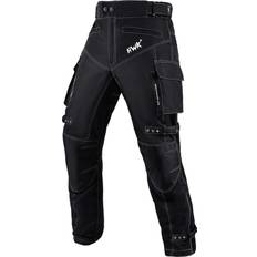 HWK Motorcycle Pants for Men Dualsport Motocross Motorbike Pant Riding Overpants Enduro Adventure Touring Waterproof CE Armored All-Weather Waist34''-36'' Inseam32'' Black