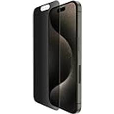 Apple iPhone 15 Pro Protectores de Pantalla Belkin ScreenForce TemperedGlass antimikrobielle Display-Privacy-Schutzfolie für iPhone 15 Pro, dünn und kratzfest, inklusive Positionierungsschale für eine blasenfreie Applikation