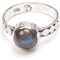 Labradorit Smycken Bali Ringar Labradorit, rund silverfiligran Filigran silversmycken
