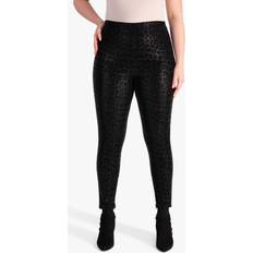 Leather Trousers Chesca Animal Print Ponteroma Slim Leg Trousers, Black