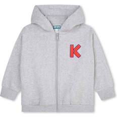 Kenzo Ikebana Zip Logo Hoodie Grey