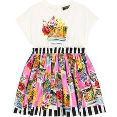 Dolce & Gabbana Kids Portofino printed cotton dress multicoloured
