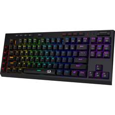 Redragon Keyboards Redragon K596 Wired RGB Mechanical Gaming Keyboard 87 Keys TKL Compact w/10 Onboard Macro Keys & Wrist Rest, Brown Switches