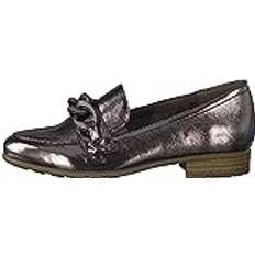 Silver Loafers Jana Dam Softline 8-24260-41 bekväm multibredd bekväm sko damsko med kedja platta fashionabla vardagsskor affärstofflor, Tenn, Weit