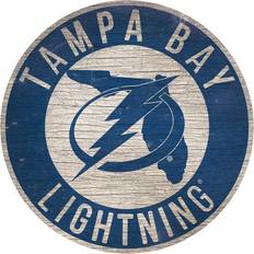 Tampa Bay Lightning Round State Wood Sign 12 in
