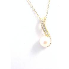 Vitt guld Halsband Altesse Pearl Beauty Gold Plated Necklace - White
