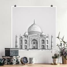 Grau Poster Architektur & Skyline Quadrat Taj Mahal Poster