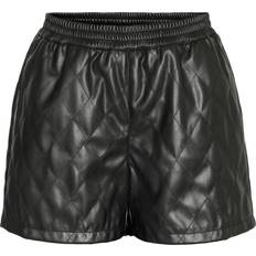 Dame - Imiteret læder Shorts Noisy May Kirstine Shorts, Sort