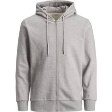 Grey - Men Cardigans Produkt Basic Sweat Cardigan Hooded zip light grey