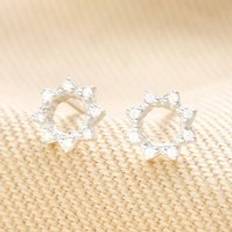 Transparent Earrings Sterling Silver Crystal Sunbeam Stud Earrings clear/silver one