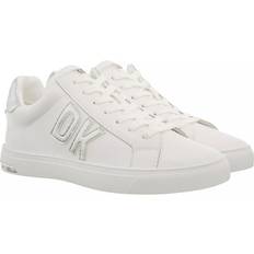 DKNY Dam Abeni Lace-up-lädersneakers, Vitt silver