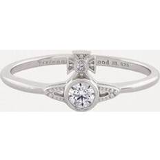 Vivienne Westwood Platinum Rings Vivienne Westwood London orb ring PLATINUM-WHITE-CZ