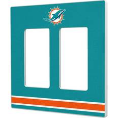 Keyscaper Miami Dolphins Stripe Double Rocker Light Switch Plate