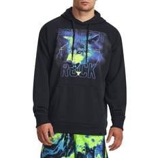 Under Armour Elastan/Lycra/Spandex Pullover Under Armour Project Rock Heavyweight Terry Hoodie Herren 001 black/electric purple Schwarz