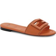 Fendi leather slides marron