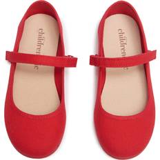 First Steps Childrenchic Mary Jane Flats with Hook and Loop Straps Shoes for Girls Canvas Red, 25 EU/8.5-9 Toddler