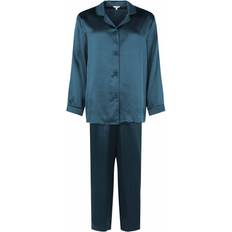 Lady Avenue Pure Silk Basic Pyjamas - Dark Petrol
