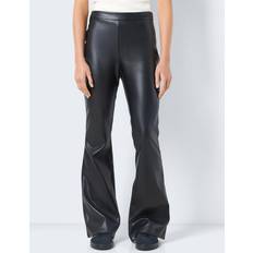 Leather Trousers Noisy May Black Andy Coated Flared Trousers