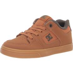 Children's Shoes DC DC Boy's Unisex-Child Pure Elastic Laces Skate Shoe, Dark Chocolate/Wheat/Gum, Little Kid