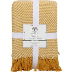 Yellow Blankets Chevron Tassel Blankets Yellow