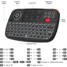 Bluetooth mini mouse Tomtop Jms Rii i4 Mini Wireless Keyboard Bluetooth 2.4GHz Dual Modes Handheld Fingerboard Backlit Mouse