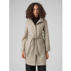 Damen - Silber Mäntel Vero Moda Damen VMPOPALLY Coat BOOS Mantel, Silver Mink/Detail:Melange