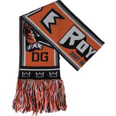 Dolce & Gabbana Multicolor Wool DG Royals Wrap Fringe Scarf