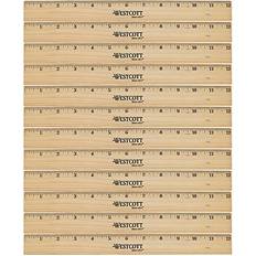 Beige Desktop Stationery Westcott Beveled Wood Ruler, Standard, Long, Natural 12/Pack