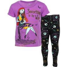 Disney Black Children's Clothing Disney Disney Nightmare Before Christmas Sally Little Girls Fleece T-Shirt and Leggings Outfit Set Purple/Black