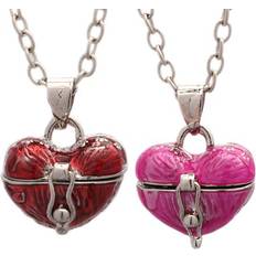 HOMEMAXS 2pcs Heart Locket Pendant Love Heart Locket Necklace Vintage Necklaces Birthday Gifts