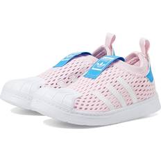 First Steps adidas Originals Kids Superstar 360 Sneaker, Clear Pink/White/Pulse Blue, Unisex Toddler