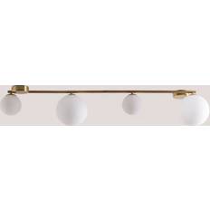 Sklum Plafonnier Avec 4 Boules De Cristal Uvol Sklum Doré