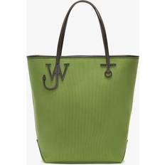 Leather - Unisex Fabric Tote Bags JW Anderson Tall Anchor canvas tote bag unisex Cotton/CALFSKIN One Size Green