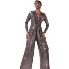 Bronze Jumpsuits & Overalls Roman Sequin Wide Leg Wrap Stretch Jumpsuit Bronze