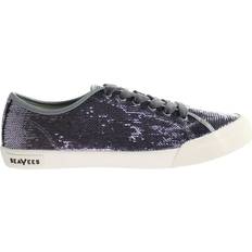 SeaVees Monterey Sneaker Standard Pewter Woven Sequins Purple Womens Shoes