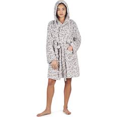 Leopard - Women Robes MeMoi Women's Leopard Plush Robe Gray Gray