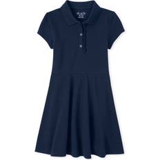 The Children's Place Uniform Ruffle Pique Polo Dress - Tidal (3011196-IV)