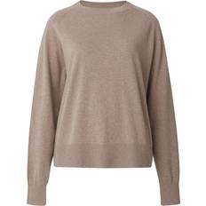 Lexington Tröja freya cotton/cashmere sweater ljusbrun