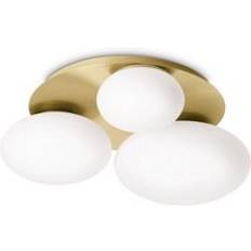 Giallo Plafoniere NETLIGHTING Ninfea Metallo Ottone 3 Luci Gx53 9W 3000K Luce Calda Plafoniera