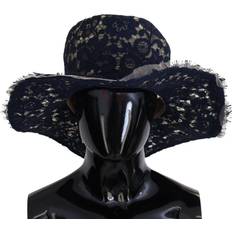 Dolce & Gabbana Blue Floral Lace Wide Brim Floppy Hat