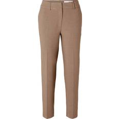 Selected Femme Cropped Bukser Brun