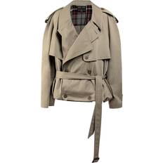 Balenciaga Unisex Coats Balenciaga Folded Sand Cotton Trench Coat