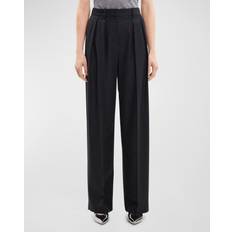 Flannel - Woman Clothing Theory Double Pleat Pant in Sleek Flannel