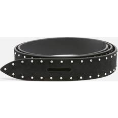 Isabel Marant Lecce Crystal-Embellished Nubuck Belt Black