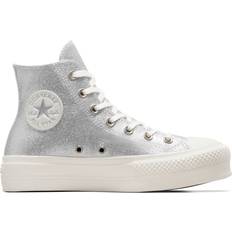 Converse Silver Trainers Converse Chuck Taylor All Star Lift Platform Glitter