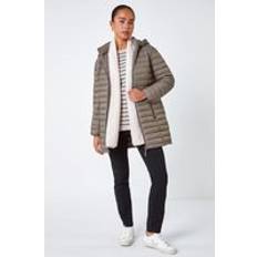 Beige - Down Coats & Padded Coats Roman Petite Quilted Longline Puffer Coat in Taupe