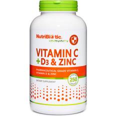 Nutribiotic Immunity, Vitamin C + D3 & Zinc, 250