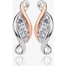 Past Present Future Silver Stud Earrings